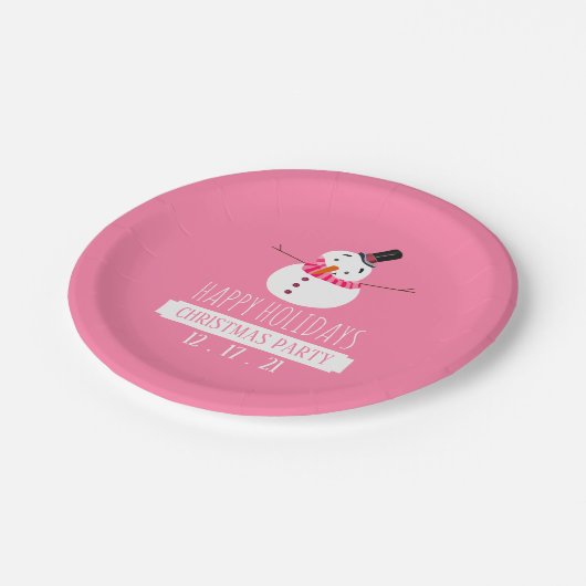 Rosa Schneemann, Weihnachts-Party Pappteller (Schrägansicht)