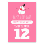 Rosa Schneemann, Weihnachts-Party-Tisch Nr. Tischnummer (Vorderseite)