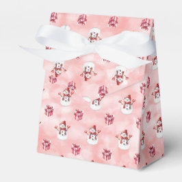 Rosa Schneemann Winter Geschenkschachtel