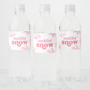 Rosa Schneewasser Flaschenetiketten Wasserflaschenetikett
