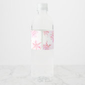 Rosa Schneewasser Flaschenetiketten Wasserflaschenetikett (Rückseite)