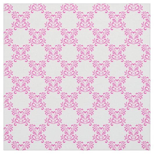 Rosa Schnörkel auf Weiß | HÜBSCH Stoff (Muster)