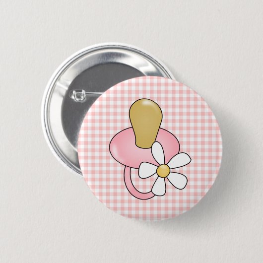 Rosa Schnuller Button (Vorne & Hinten)