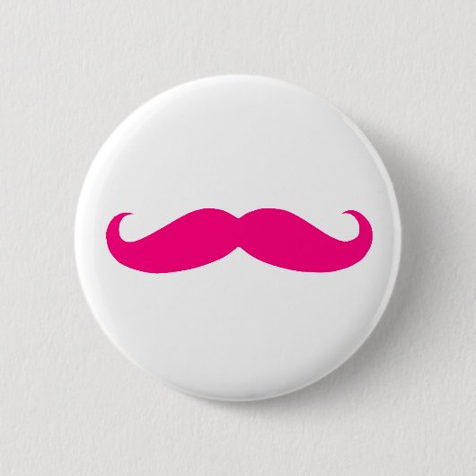 Rosa Schnurrbart Button (Vorderseite)