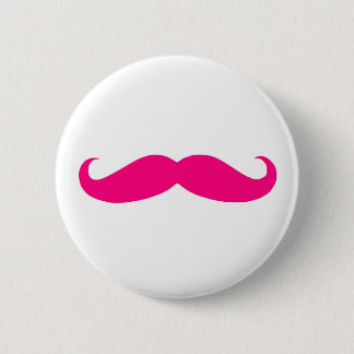 Rosa Schnurrbart Button