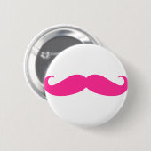 Rosa Schnurrbart Stache Entwurf Button (Vorne & Hinten)