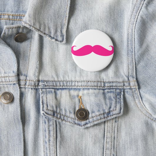 Rosa Schnurrbart Stache Entwurf Button (Beispiel)