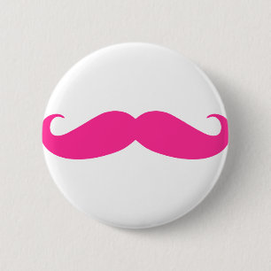 Rosa Schnurrbart Stache Entwurf Button