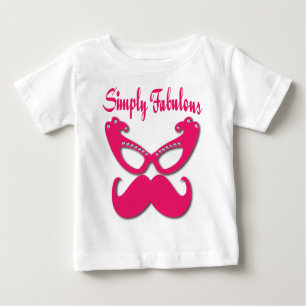 Rosa Schnurrbart und rosa Gläser einfach fabelhaft Baby T-shirt