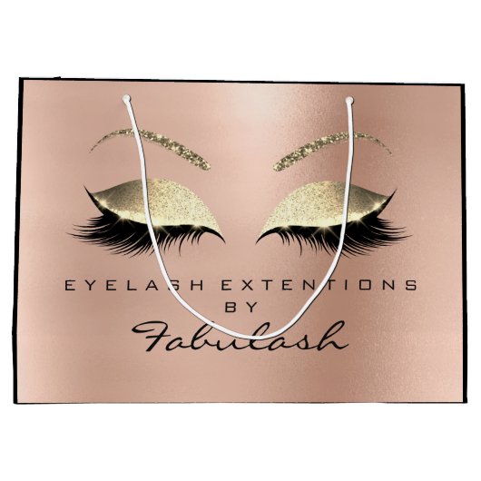 Rosa Schnürsenkel Blush Makeup Minimales Branding Große Geschenktüte (Rückseite)