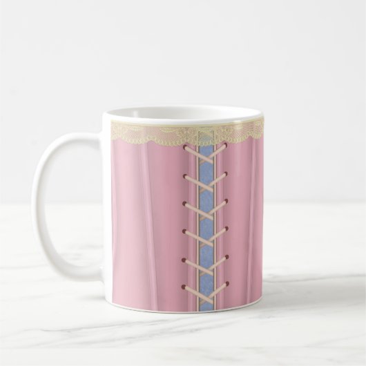 Rosa Schnürsenkel Corset Feminine Kaffeetasse (Links)