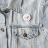Rosa-Schnürsenkel Initialskriptmonogramm Button (Beispiel)