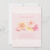 Rosa Schnürsenkel und Blume Brautparty Einladung (Rückseite)