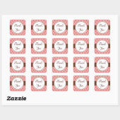Rosa Schokolade Danke Stickers (Blatt)