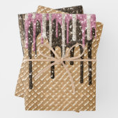 Rosa Schokolade Eiscreme Glitzer Tropfen Geschenkpapier Set (Beispiel)