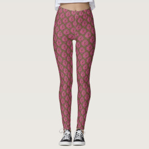 Rosa Schokolade Erdbeere Mattiert Donut Doughnut Leggings
