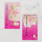 Rosa + Schokolade Hochzeitstorte/Bäckerei/Konditor Visitenkarte (Vorne/Hinten)