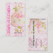 Rosa + Schokolade Hochzeitstorte/Bäckerei/Konditor Visitenkarte (Vorne/Hinten)