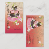 Rosa + Schokolade Hochzeitstorte/Bäckerei/Konditor Visitenkarte (Vorne/Hinten)