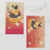 Rosa + Schokolade Hochzeitstorte/Bäckerei/Konditor Visitenkarte (Vorne/Hinten)