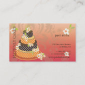 Rosa + Schokolade Hochzeitstorte/Bäckerei/Konditor Visitenkarte (Rückseite)
