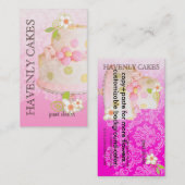Rosa + Schokolade Hochzeitstorte/Bäckerei/Konditor Visitenkarte (Vorne/Hinten)