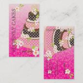 Rosa + Schokolade Hochzeitstorte/Bäckerei/Konditor Visitenkarte (Vorne/Hinten)