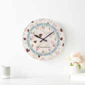 Rosa Schokolade und Limone Herzen Druckuhr Große Wanduhr (Zuhause)