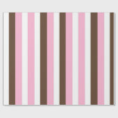 Rosa, Schokolade und weiße Streifen Geschenkpapier (Flach)