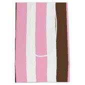 Rosa, Schokolade und weiße Streifen Mittlere Geschenktüte (Rückseite)