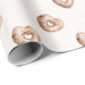 Rosa Schokoladen-Herzen Geburtstag Geschenkpapier (Rolleneckpunkt)
