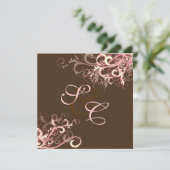 Rosa Schokoladencreme-Wirbel Hochzeit Einladung (Stehend Vorderseite)