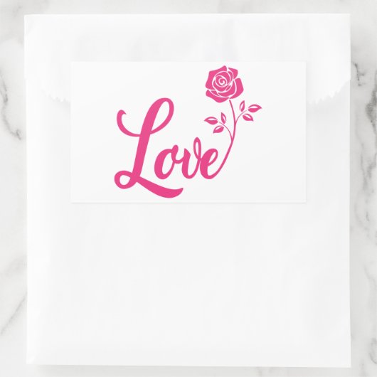 Rosa Schöne Rose Liebe Rechteckiger Aufkleber (Tasche)