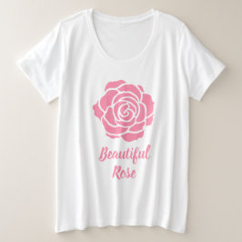 Rosa schöne Rose plus Größen-T - Shirt
