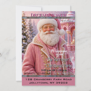 Rosa schöne Santa fröhliche Weihnachtsfeier Einladung