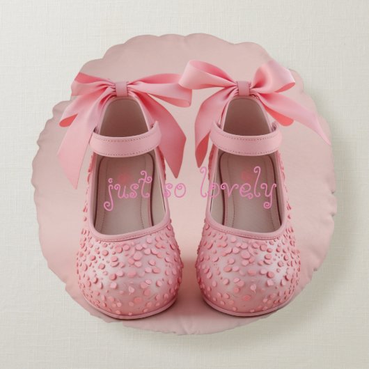 Rosa schöne Schuhe Rundes Kissen (Vorderseite)