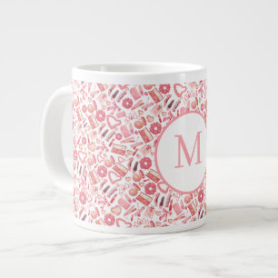 Rosa Schönheit & Make-up nahtloses Muster feminin Jumbo-Tasse