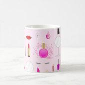 Rosa Schönheit und Make-up-Muster Kaffeetasse (Mittel)