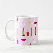 Rosa Schönheit und Make-up-Muster Kaffeetasse (Links)