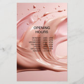Rosa Schönheitssalon-Preisliste Flyer (Hinten)