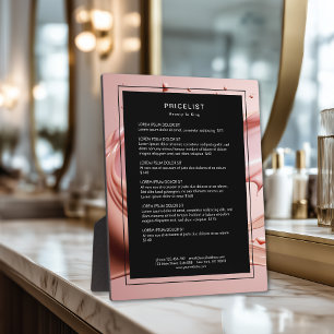 Rosa Schönheitssalon-Preisliste Fotoplatte