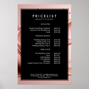 Rosa Schönheitssalon-Preisliste Poster
