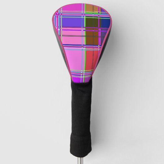 Rosa Schottenstoff-Muster Tuch Madras Golf Headcover (Vorderseite)