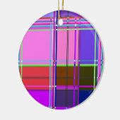 Rosa Schottenstoff-Muster Tuch Madras Keramik Ornament (Links)
