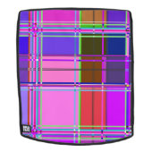 Rosa Schottenstoff-Muster Tuch Madras Rucksack (Abnehmbare Front)
