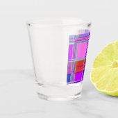 Rosa Schottenstoff-Muster Tuch Madras Schnapsglas (Links)