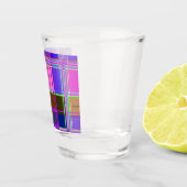 Rosa Schottenstoff-Muster Tuch Madras Schnapsglas (Rechts)