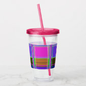 Rosa Schottenstoff-Musterstoff Madras Acryltrinkbecher (Links)