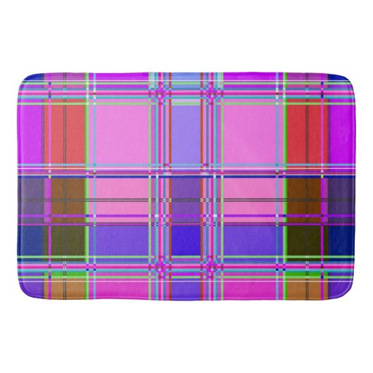 Rosa Schottenstoff-Musterstoff Madras Badematte (Vorderseite)