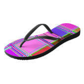 Rosa Schottenstoff-Musterstoff Madras Badesandalen (Schrägansicht)